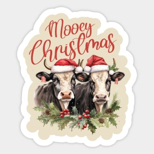 Moo Christmas cows Sticker